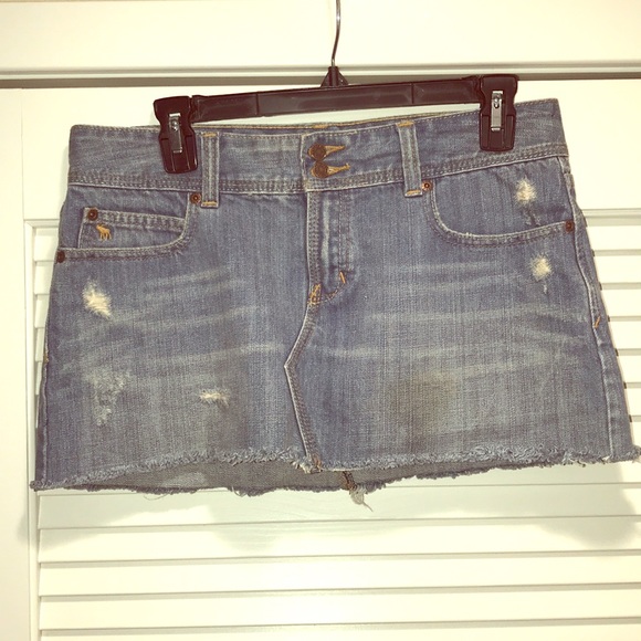 Abercrombie & Fitch Jeans MINI Skirt distressed torn - Picture 9 of 15